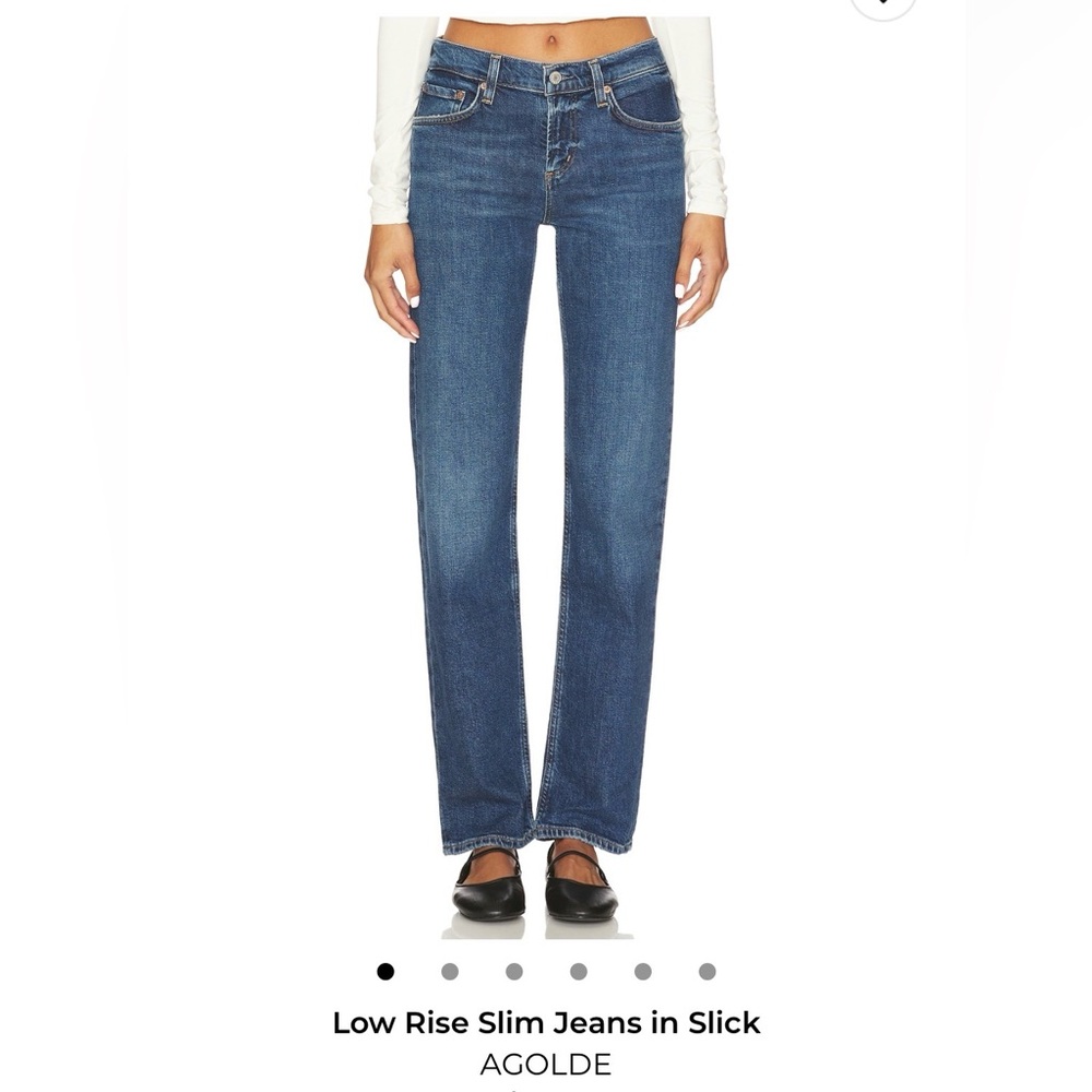 AGOLDE Low Rise Slim Jeans in Slick